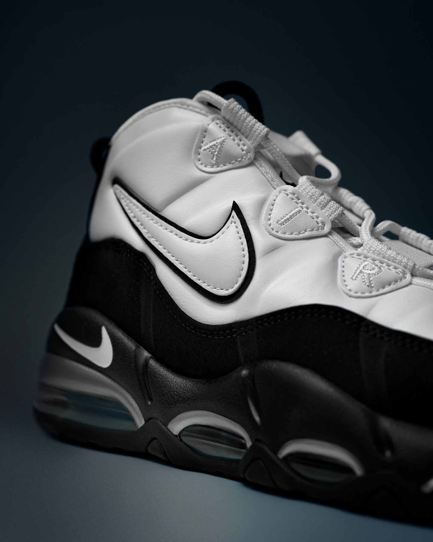 Sneaker shoot: Close detail of the black and white pair