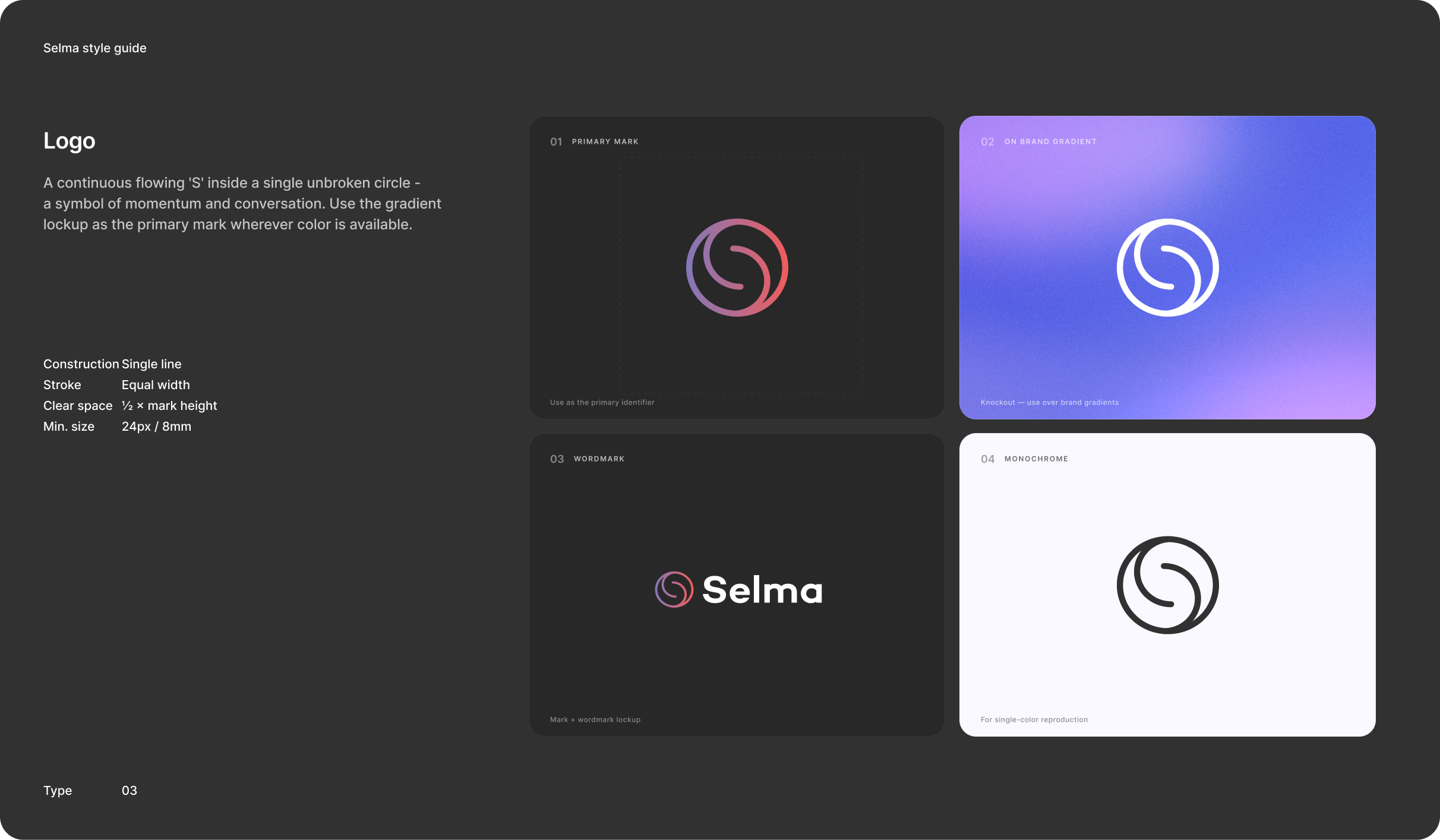 Identity - logo system page